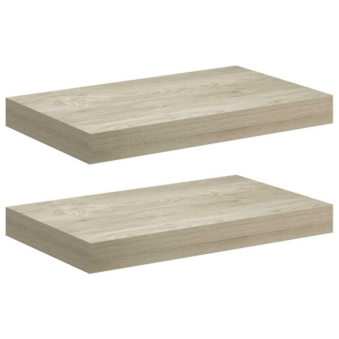 Rafturi de perete suspendate, 2 buc., stejar, 40x23,5x3,8 cm, MDF WALTI