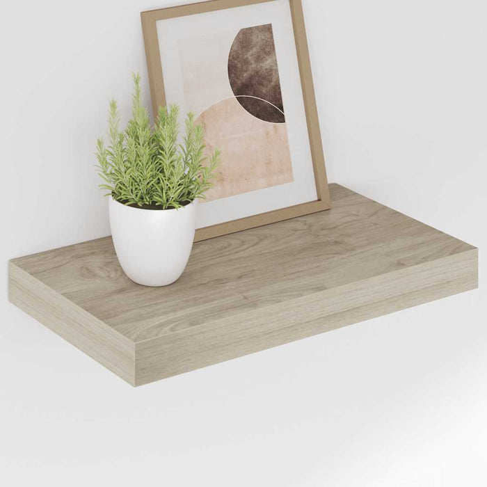 Rafturi de perete suspendate, 2 buc., stejar, 40x23,5x3,8 cm, MDF WALTI