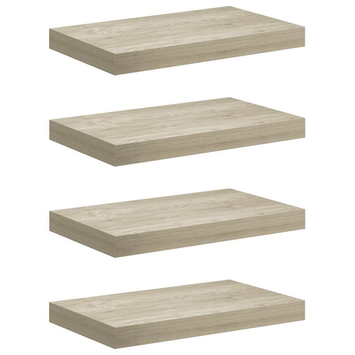 Rafturi de perete suspendate, 4 buc., stejar, 40x23,5x3,8 cm, MDF WALTI