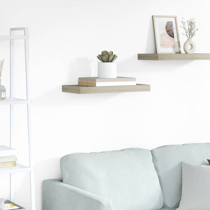 Raft de perete suspendat, stejar, 50x23,5x3,8 cm, MDF WALTI