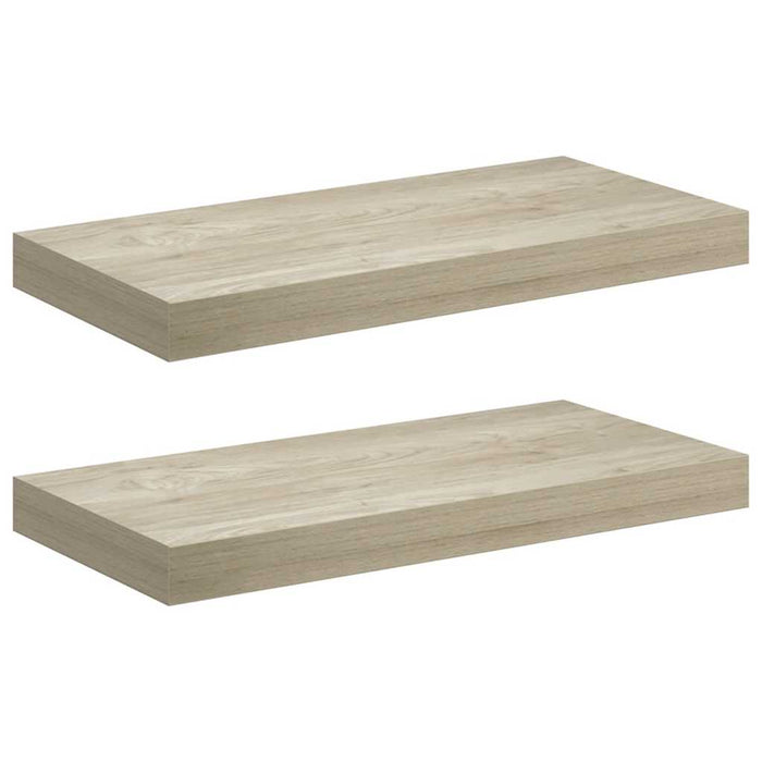 Rafturi de perete suspendate, 2 buc., stejar, 50x23,5x3,8 cm, MDF WALTI