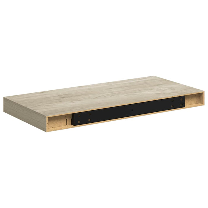Rafturi de perete suspendate, 2 buc., stejar, 50x23,5x3,8 cm, MDF WALTI