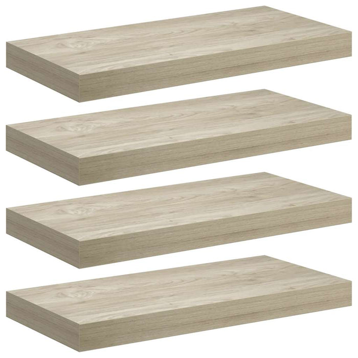 Rafturi de perete suspendate, 4 buc., stejar, 50x23x3,8 cm, MDF - WALTI WALTI