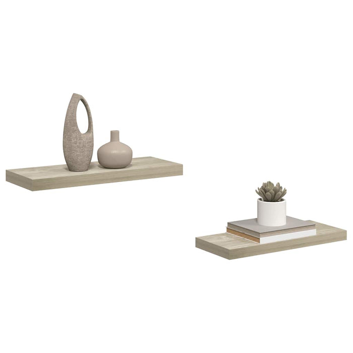 Rafturi de perete suspendate, 2 buc., stejar 60x23,5x3,8 cm MDF - WALTI WALTI