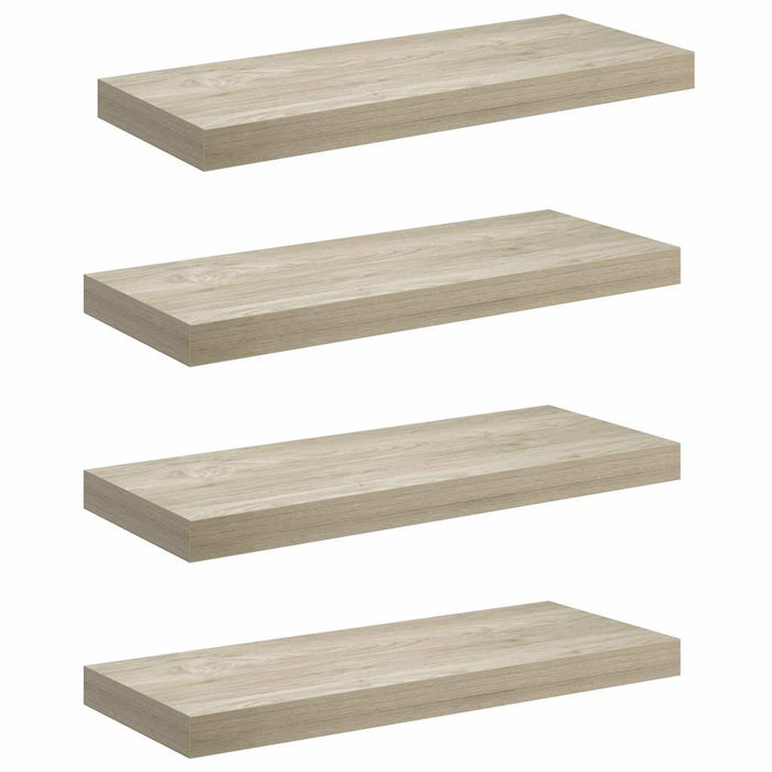 Rafturi de perete suspendate, 4 buc., stejar 60x23,5x3,8 cm MDF - WALTI WALTI