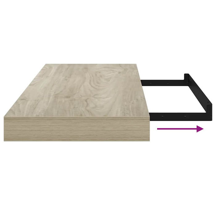 Rafturi de perete suspendate, 4 buc., stejar 60x23,5x3,8 cm MDF - WALTI WALTI