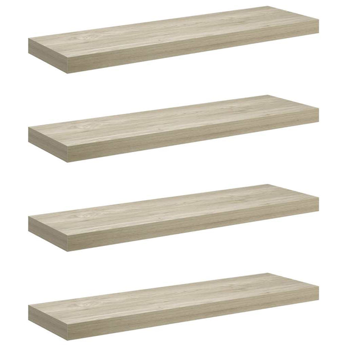 Rafturi de perete suspendate 4 buc., stejar, 80x23,5x3,8 cm MDF - WALTI WALTI