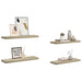 Rafturi de perete suspendate 4 buc., stejar, 80x23,5x3,8 cm MDF - WALTI WALTI