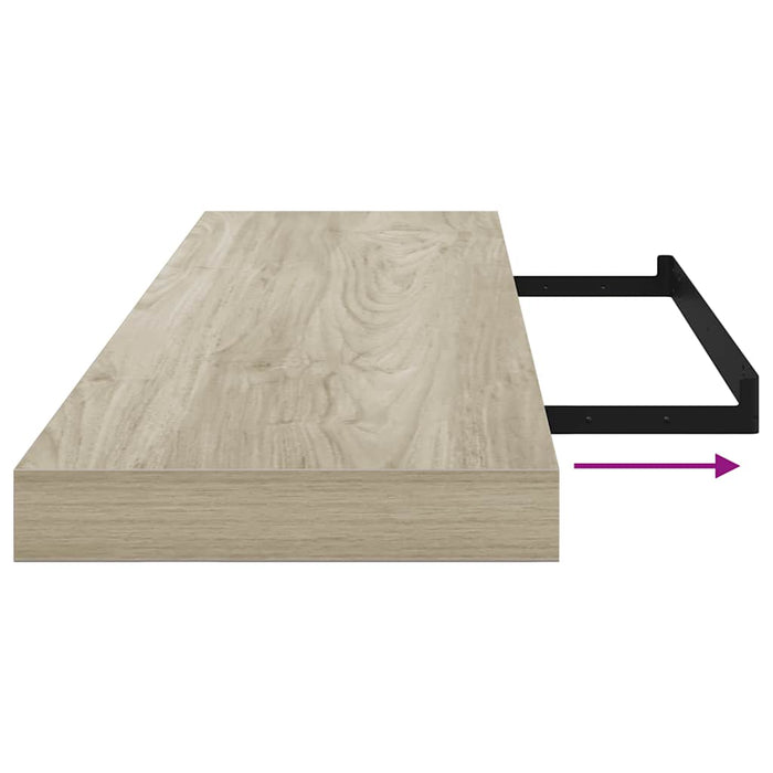 Rafturi de perete suspendate 2 buc., stejar, 90x23,5x3,8 cm MDF - WALTI WALTI
