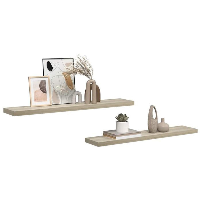 Rafturi perete suspendate, 2 buc., stejar, 120x23,5x3,8 cm, MDF - WALTI WALTI