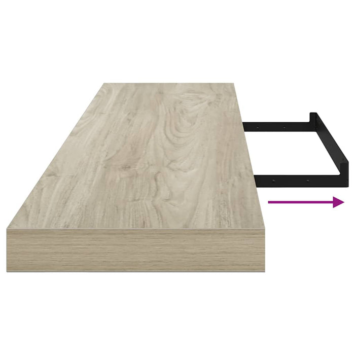 Rafturi perete suspendate, 2 buc., stejar, 120x23,5x3,8 cm, MDF - WALTI WALTI