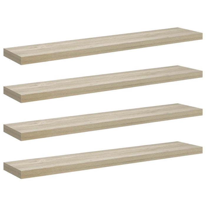 Rafturi perete suspendate, 4 buc., stejar, 120x23,5x3,8 cm, MDF - WALTI WALTI