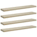 Rafturi perete suspendate, 4 buc., stejar, 120x23,5x3,8 cm, MDF - WALTI WALTI