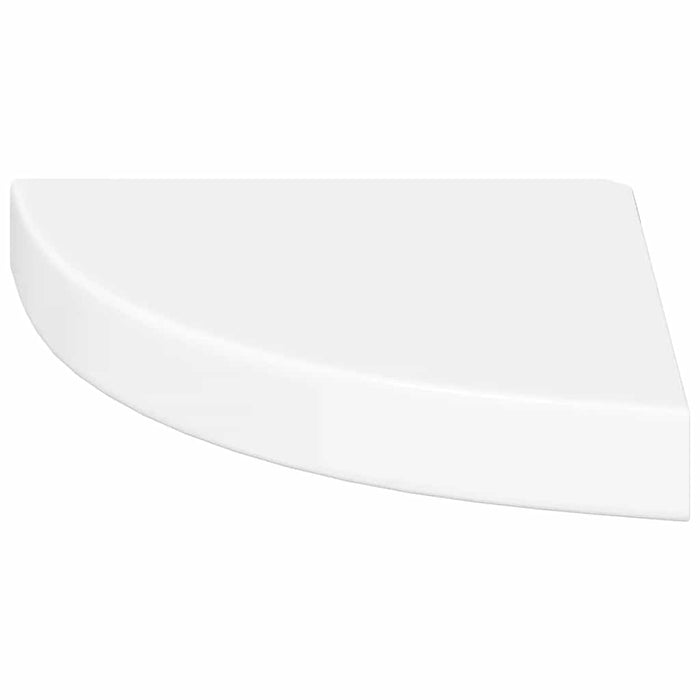 Raft de colț plutitor, alb lucios, 25x25x3,8 cm, MDF WALTI
