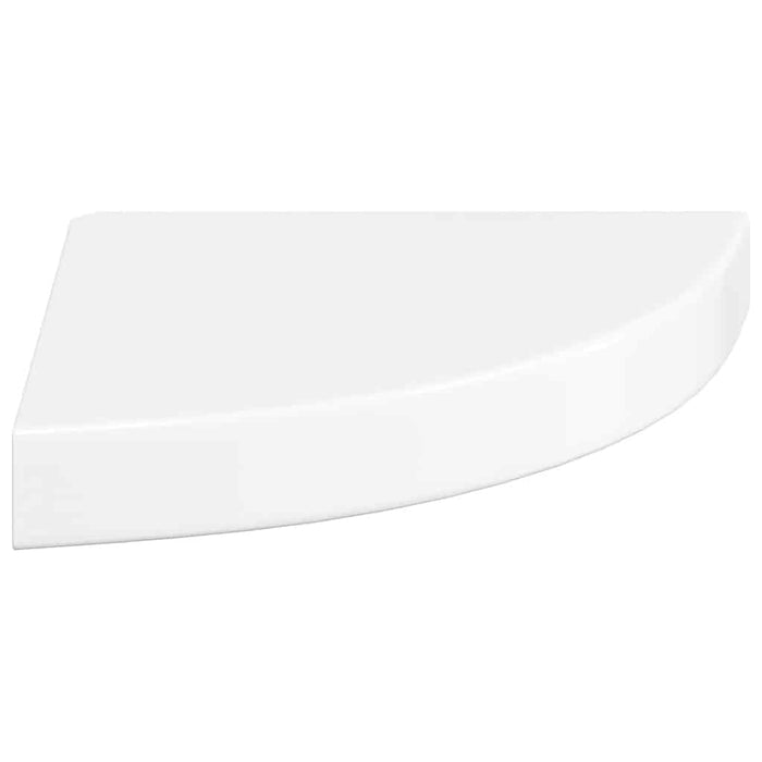 Rafturi de colț plutitoare, 4 buc., alb lucios, 25x25x3,8 cm, MDF WALTI
