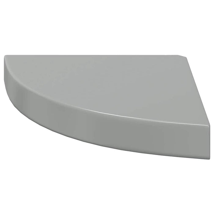 Raft colțar de perete, gri extralucios, 25x25x3,8 cm, MDF - WALTI WALTI