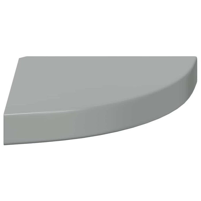 Raft colțar de perete, gri extralucios, 25x25x3,8 cm, MDF - WALTI WALTI
