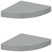 Rafturi colț perete, 2 buc., gri extralucios, 25x25x3,8 cm, MDF - WALTI WALTI