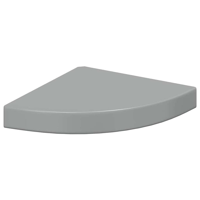 Rafturi colț perete, 2 buc., gri extralucios, 25x25x3,8 cm, MDF - WALTI WALTI