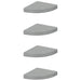Rafturi colț perete, 4 buc., gri extralucios, 25x25x3,8 cm, MDF - WALTI WALTI