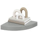 Rafturi colț perete, 4 buc., gri extralucios, 25x25x3,8 cm, MDF - WALTI WALTI