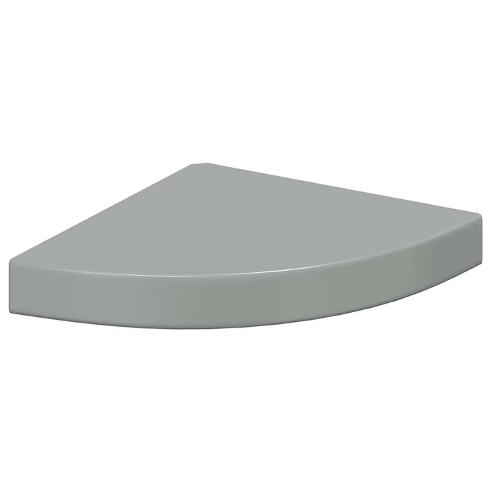 Rafturi colț perete, 4 buc., gri extralucios, 25x25x3,8 cm, MDF - WALTI WALTI