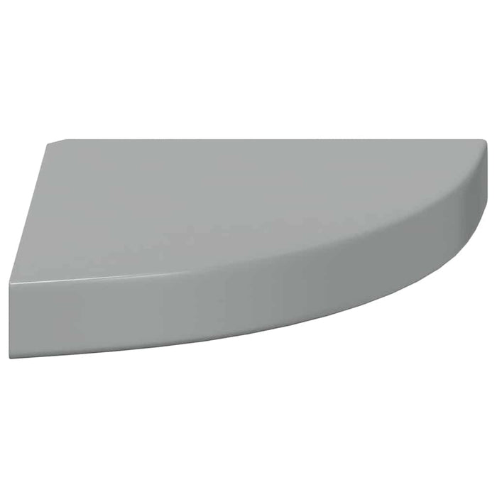 Rafturi colț perete, 4 buc., gri extralucios, 25x25x3,8 cm, MDF - WALTI WALTI