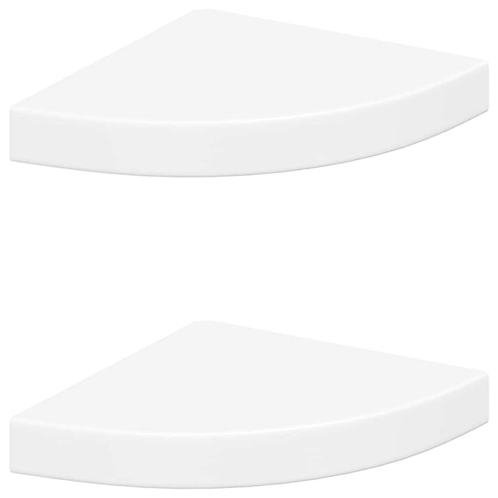 Rafturi colțar de perete, 2 buc., alb, 25 x 25 x 3,8 cm, MDF - WALTI WALTI