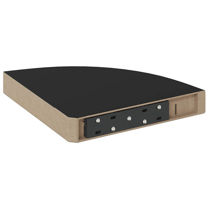 Raft de colț suspendat, negru, 25x25x3,8 cm, MDF - WALTI WALTI