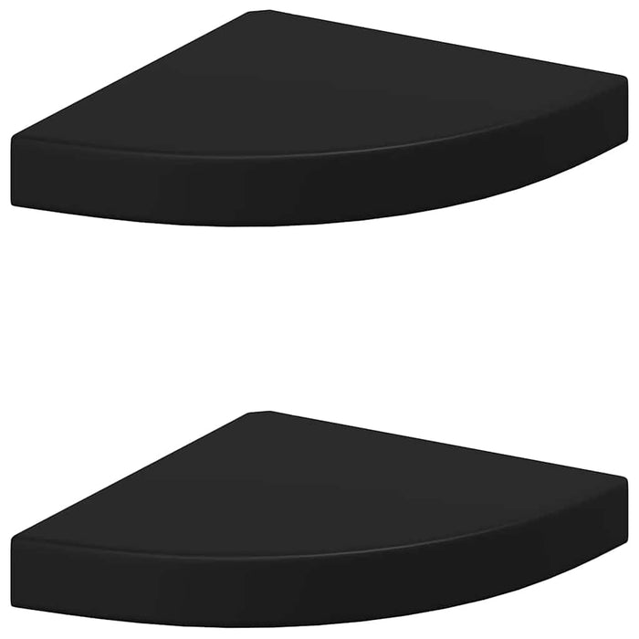 Rafturi colț de perete, 2 buc., negru, 25x25x3,8 cm, MDF - WALTI WALTI