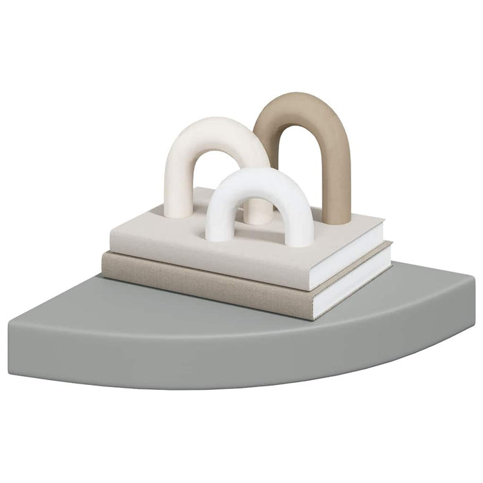Raft de colț suspendat, gri, 25x25x3,8 cm, MDF - WALTI WALTI