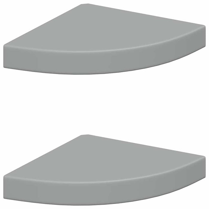Rafturi colțar de perete, 2 buc., gri, 25 x 25 x 3,8 cm, MDF - WALTI WALTI