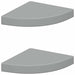 Rafturi colțar de perete, 2 buc., gri, 25 x 25 x 3,8 cm, MDF - WALTI WALTI