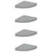Rafturi colțar de perete, 4 buc., gri, 25 x 25 x 3,8 cm, MDF - WALTI WALTI