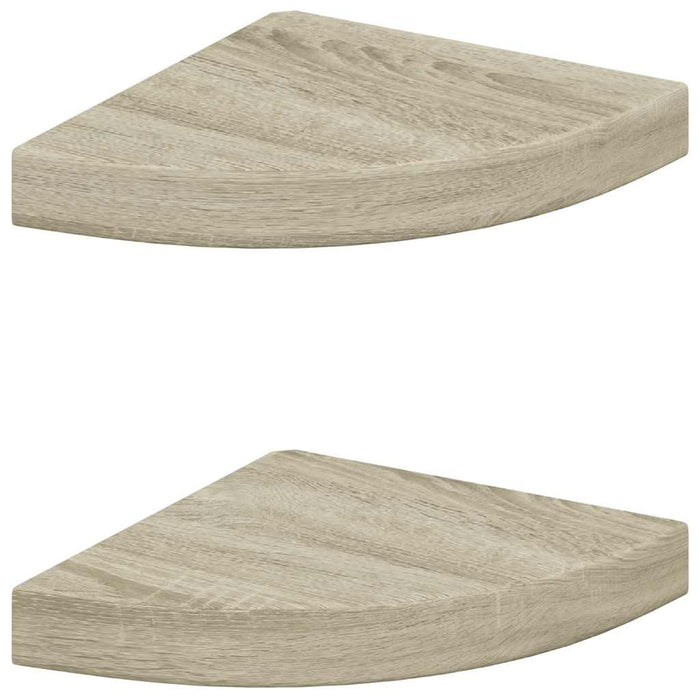 Rafturi colț de perete, 2 buc., stejar, 25 x 25 x 3,8 cm, MDF - WALTI WALTI