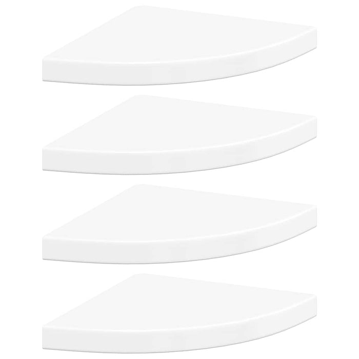 Colțare suspendate, 4 buc., alb extralucios, 35x35x3,8 cm, MDF - WALTI WALTI