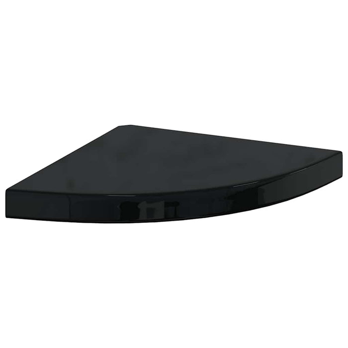 Raft colțar de perete, negru extralucios, 35x35x3,8 cm, MDF - WALTI WALTI