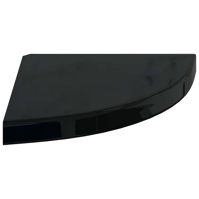 Rafturi colț perete 4 buc, negru extralucios, 35x35x3,8 cm, MDF - WALTI WALTI