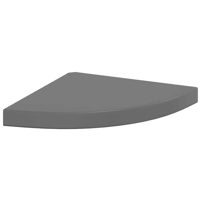 Raft colțar de perete, gri extralucios, 35 x 35 x 3,8 cm, MDF WALTI