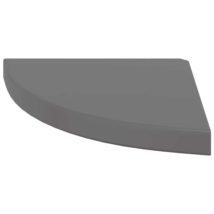 Raft colțar de perete, gri extralucios, 35 x 35 x 3,8 cm, MDF WALTI