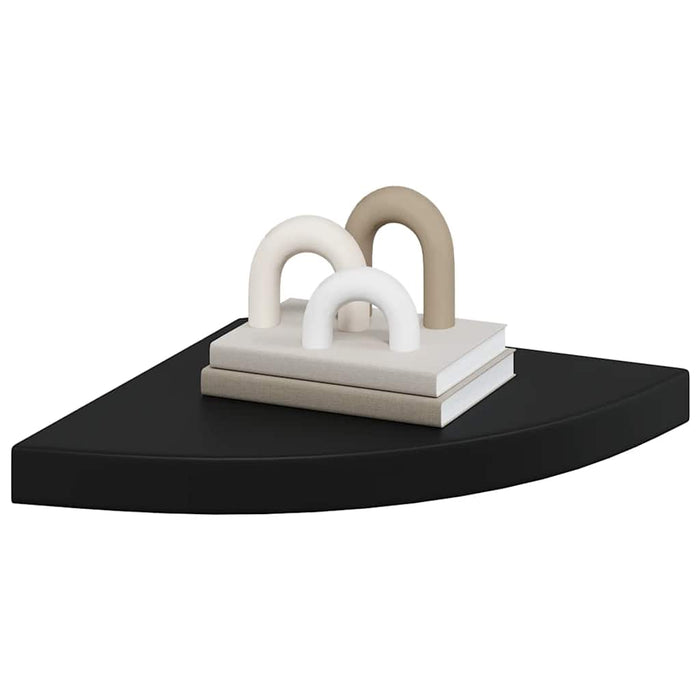 Rafturi colțar de perete, 4 buc., negru, 35 x 35 x 3,8 cm, MDF - WALTI WALTI