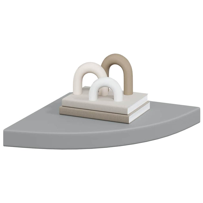 Raft colțar de perete, gri, 35 x 35 x 3,8 cm, MDF - WALTI WALTI