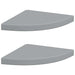 Rafturi colț de perete, 2 buc., gri, 35x35x3,8 cm, MDF - WALTI WALTI