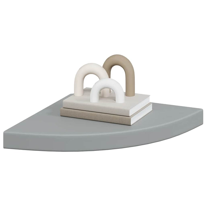 Rafturi colț de perete, 2 buc., gri, 35x35x3,8 cm, MDF - WALTI WALTI