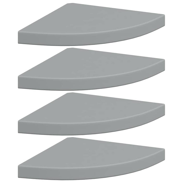 Rafturi colțar de perete, 4 buc., gri, 35 x 35 x 3,8 cm, MDF - WALTI WALTI