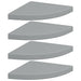 Rafturi colțar de perete, 4 buc., gri, 35 x 35 x 3,8 cm, MDF - WALTI WALTI