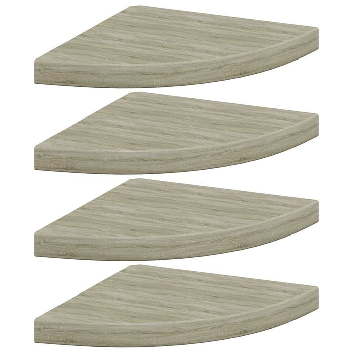Rafturi colț suspendate, 4 buc., stejar, 35x35x3,8 cm, MDF - WALTI WALTI