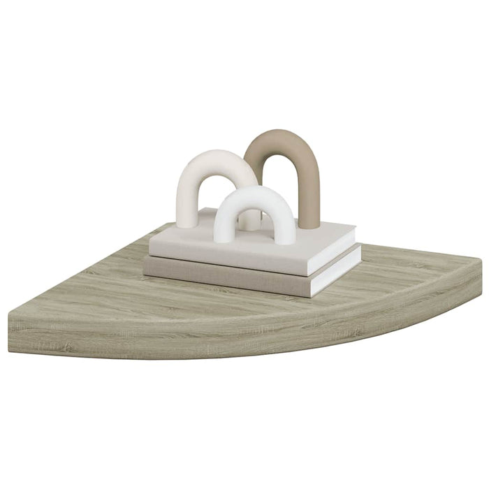 Rafturi colț suspendate, 4 buc., stejar, 35x35x3,8 cm, MDF - WALTI WALTI