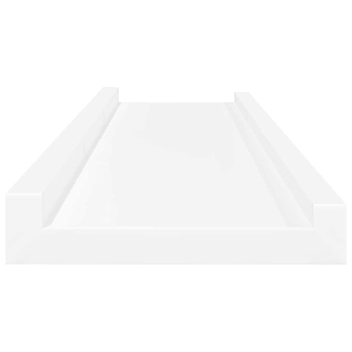 Rafturi rame foto cu bordură, 2 buc., alb, 80 x 9 x 3 cm, MDF - WALTI WALTI
