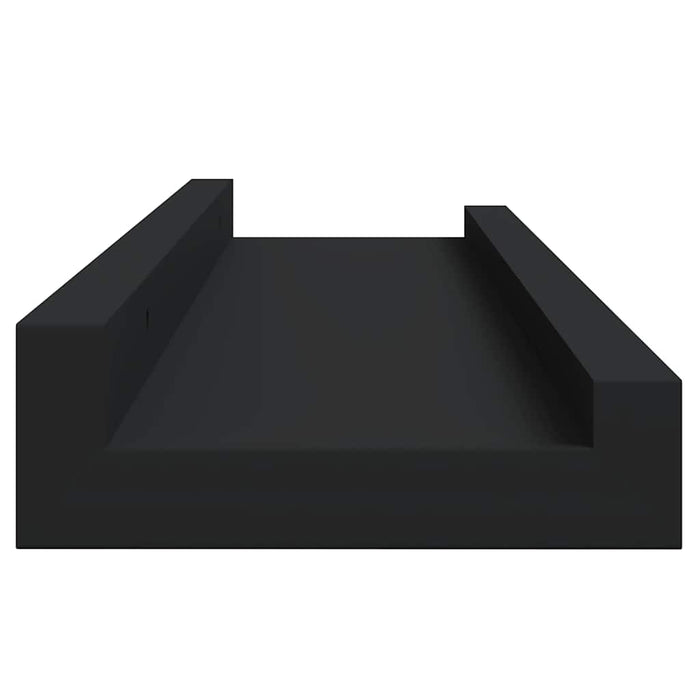 Rafturi rame foto cu bordură, 2 buc., negru, 40 x 9 x 3 cm, MDF - WALTI WALTI